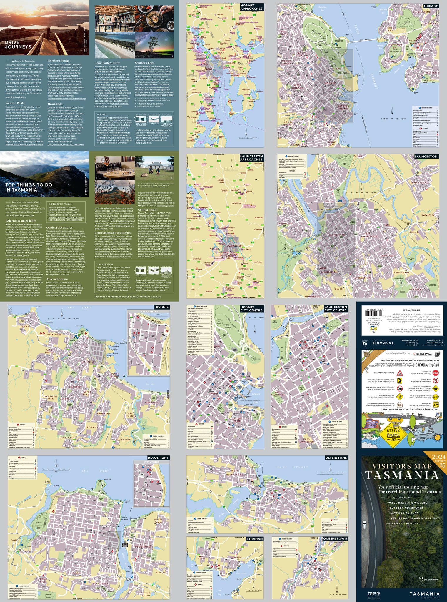 Visitors Map Tasmania reverse side thumbnail