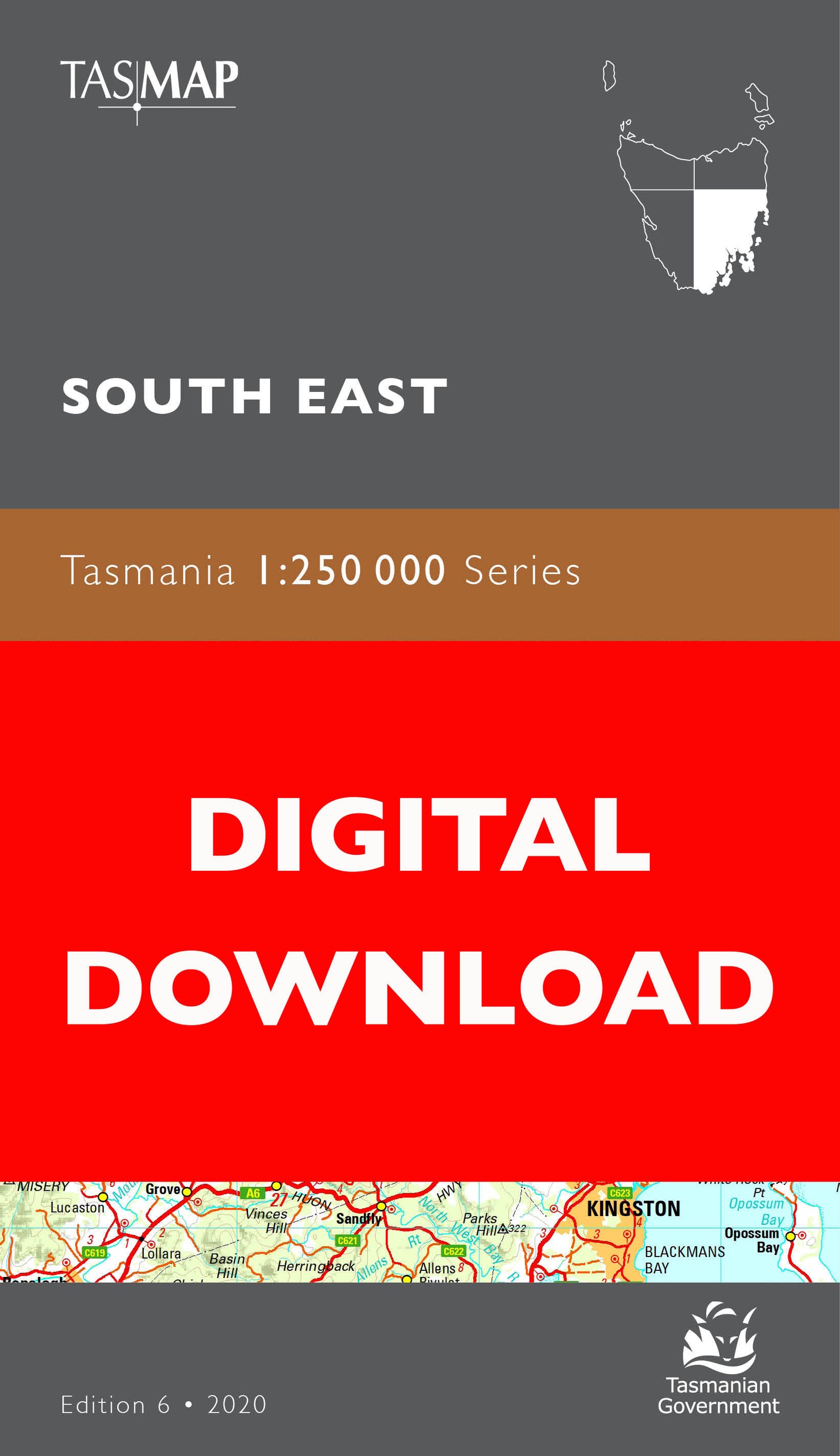 Cover of digital South East 1:250 000 map