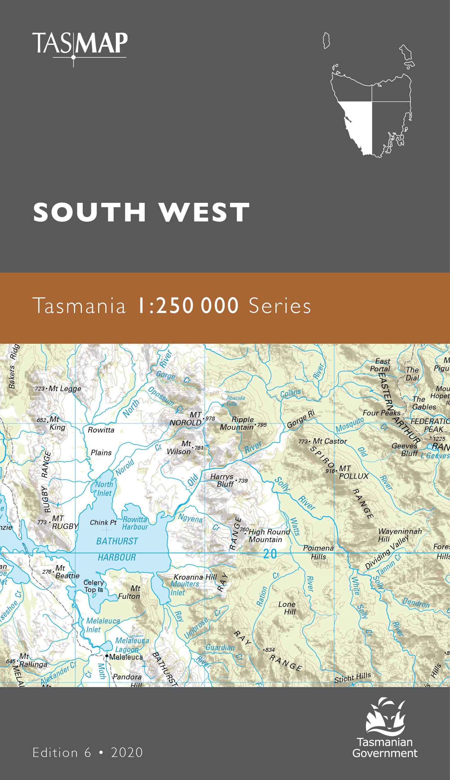 Cover of South West 1:250 000 map