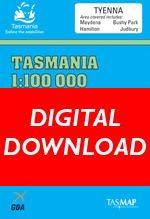 Cover of digital Tyenna 1:100 000 Series map