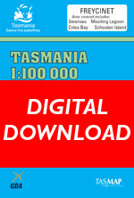 Cover of digital Freycinet 1:100 000 Series map