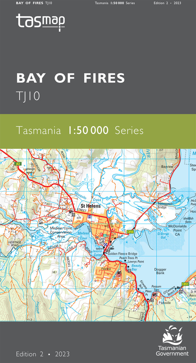 Cover of Bay of Fires TJ10 1:50 000 Series map