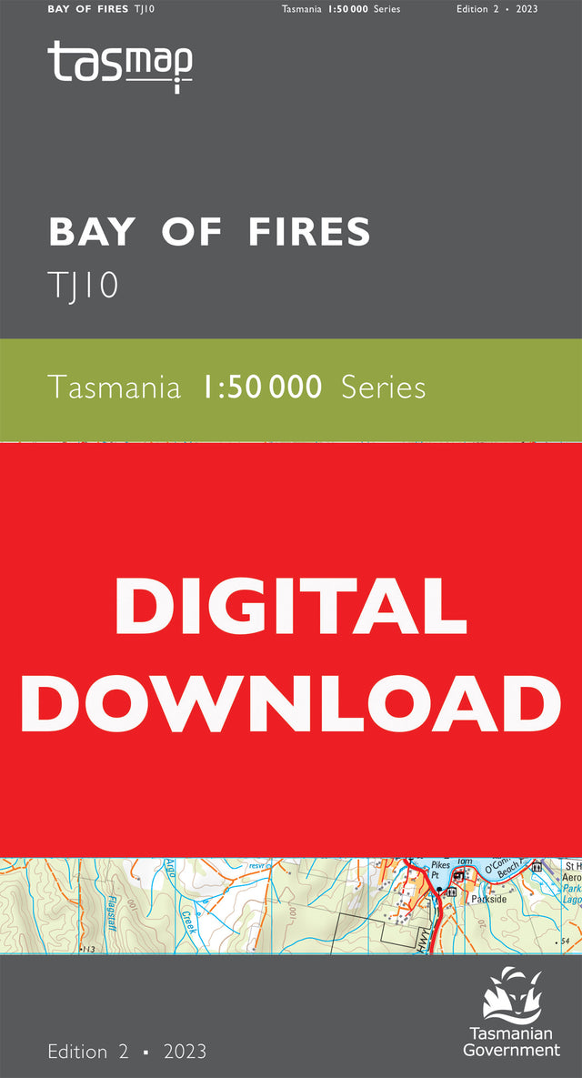 Cover of digital Bay of Fires TJ10 1:50 000 Series map