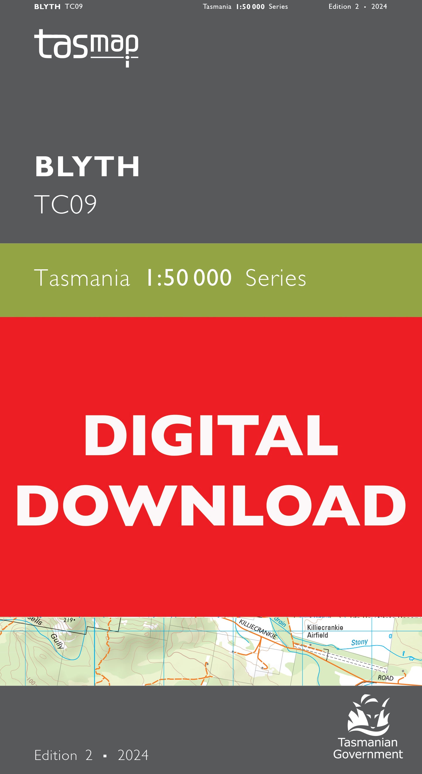 Cover of digital Blyth TC09 1:50 000 Series map