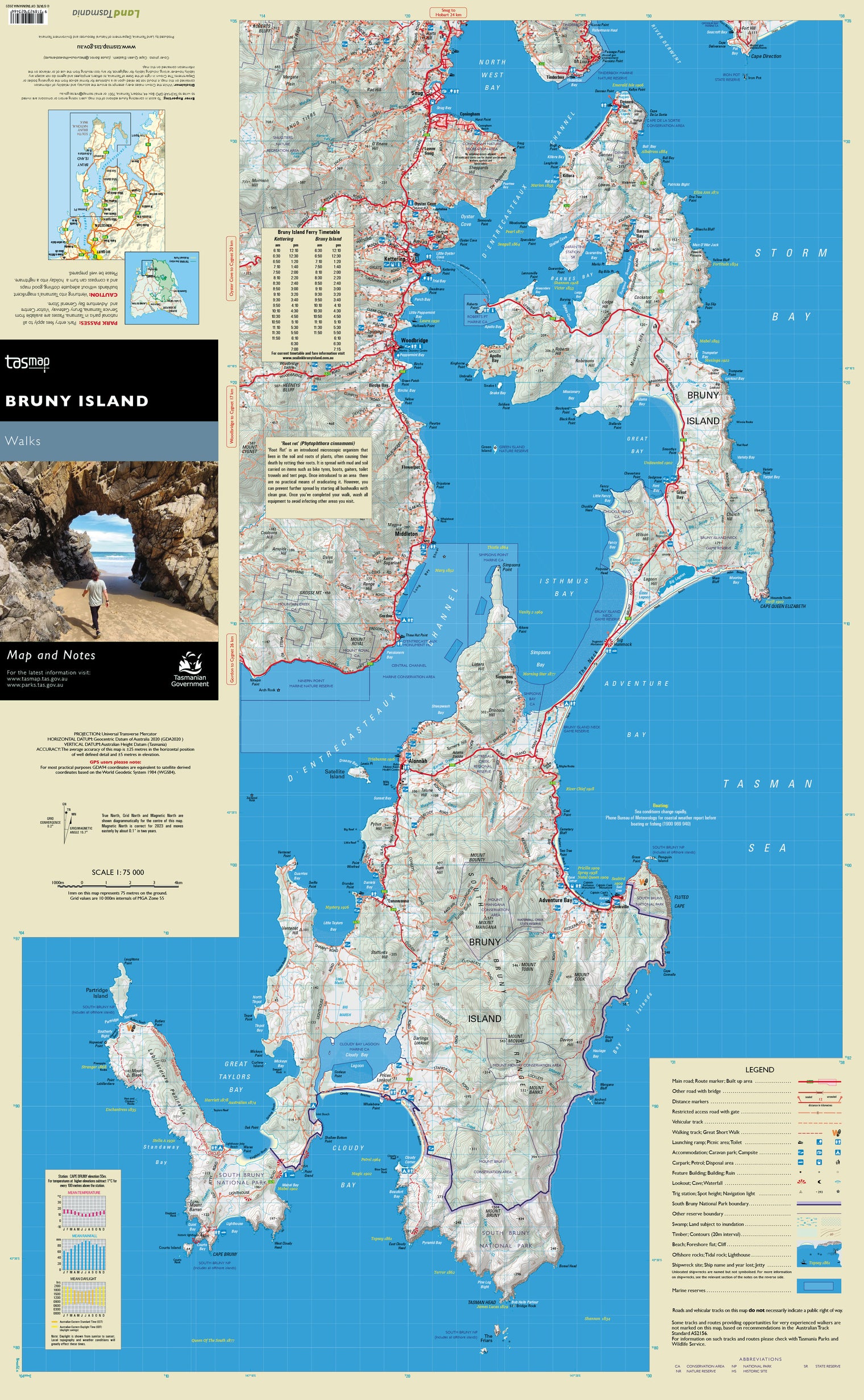 Thumbnail of Bruny Island Walks map 2023 edition