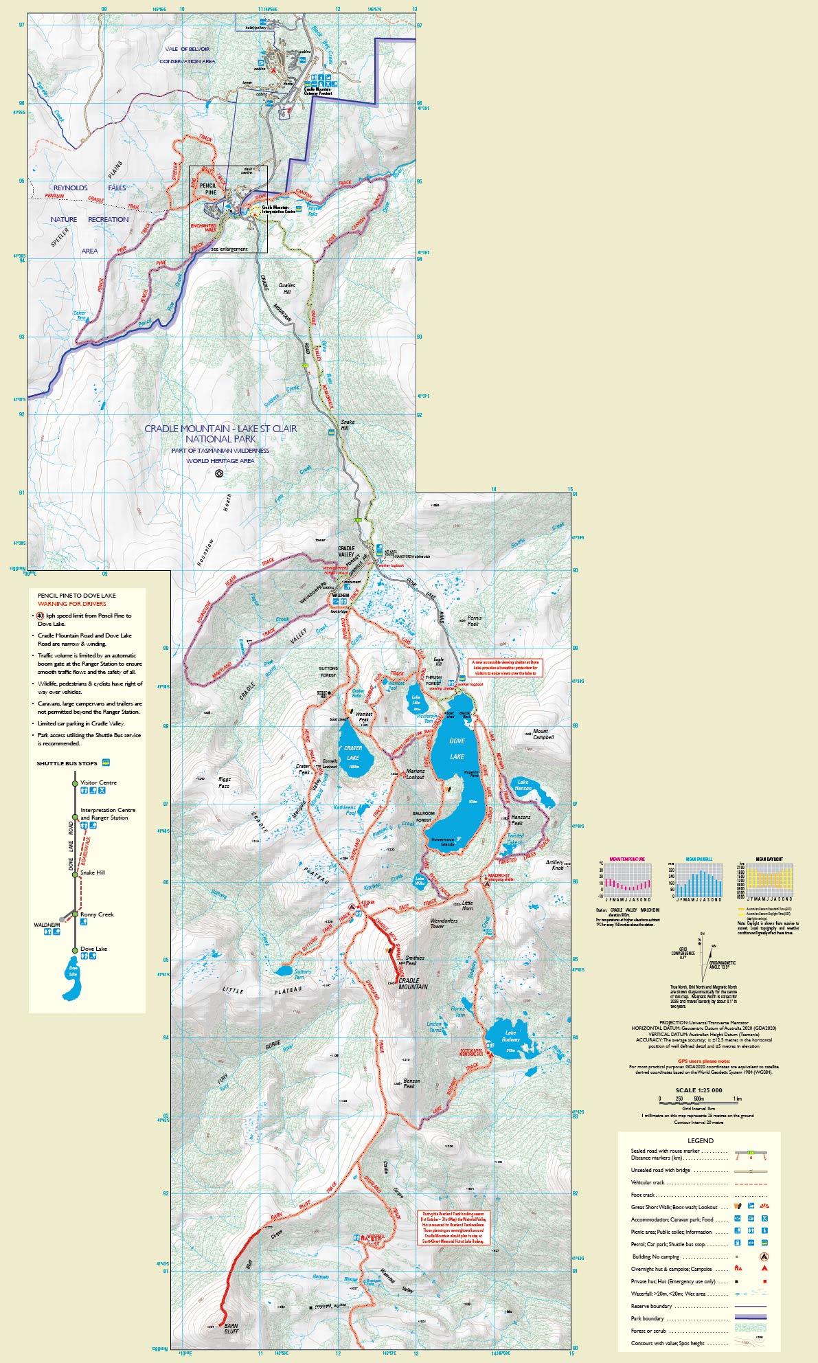 Cradle Mountain Day Walk Map