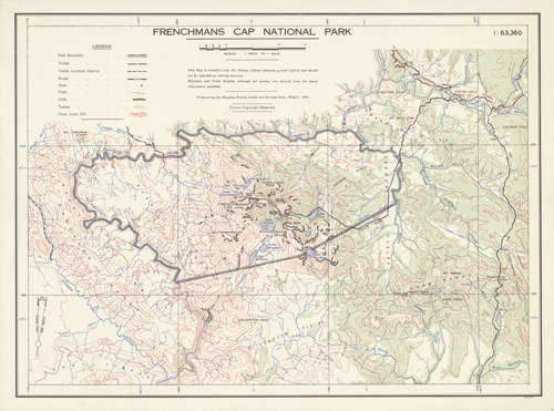 Frenchmans Cap National Park 1951 - Historical Map – TASMAP