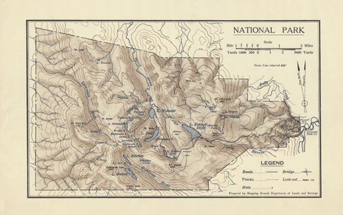 Historic Map Mount Field National Park thumbnail