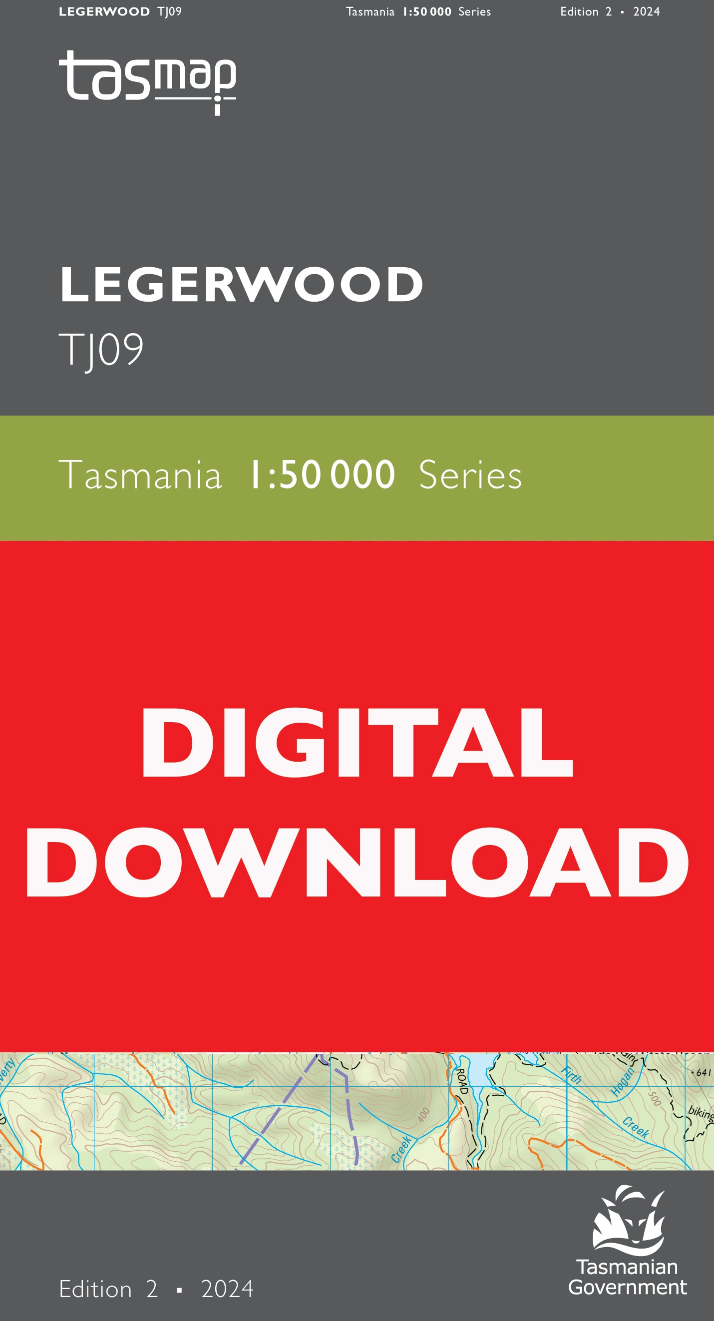 Cover of digital Legerwood TJ09 1:50 000 Series map