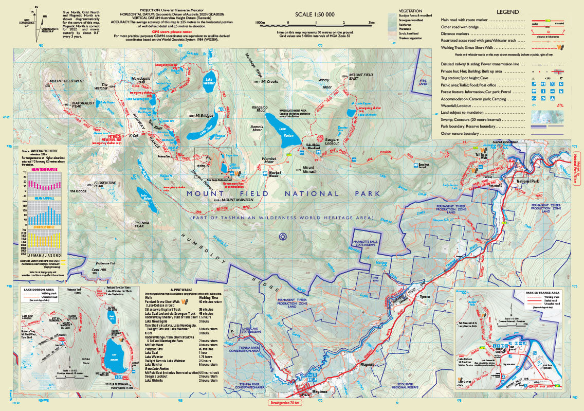 Thumbnail of Mount Field National Park map 2022 edition