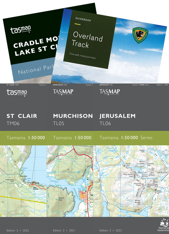 Overland Track map and guidebook bundle inclusions