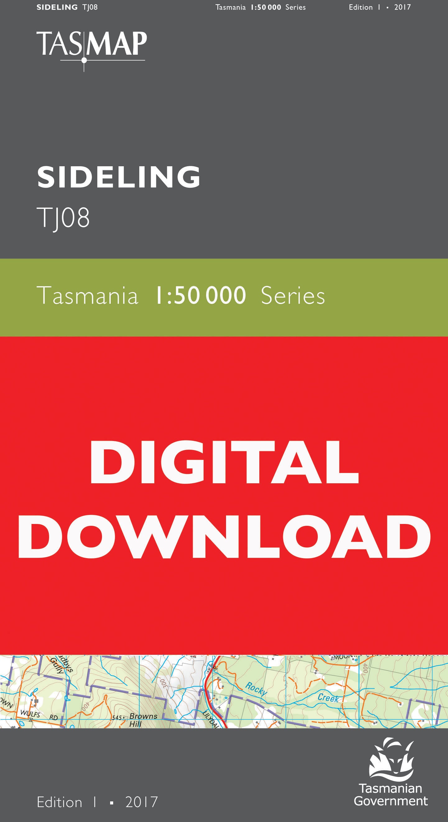 Cover of digital Sideling TJ08 1:50 000 Series map