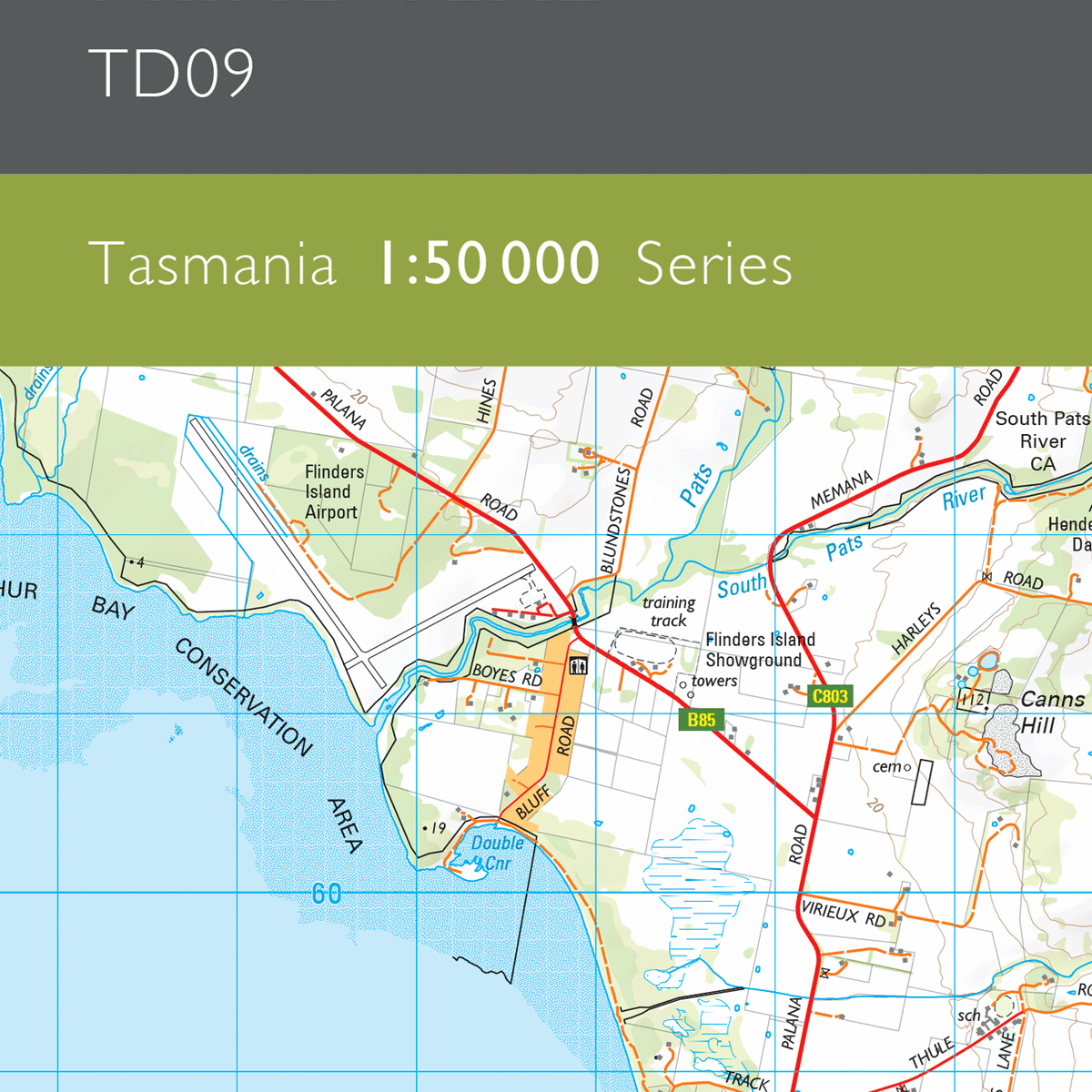 Prime Seal 1:50000 Topographic Map – TASMAP