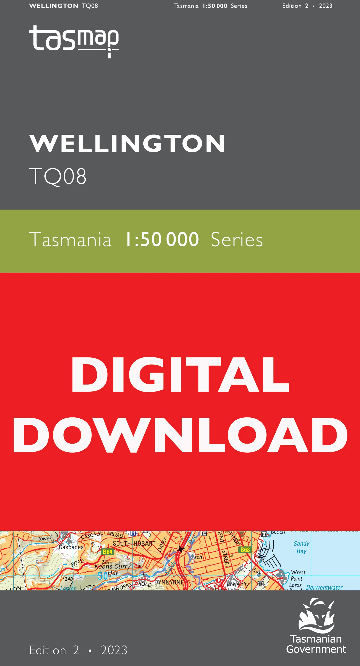 Cover of digital Wellington TQ08 1:50 000 Series map