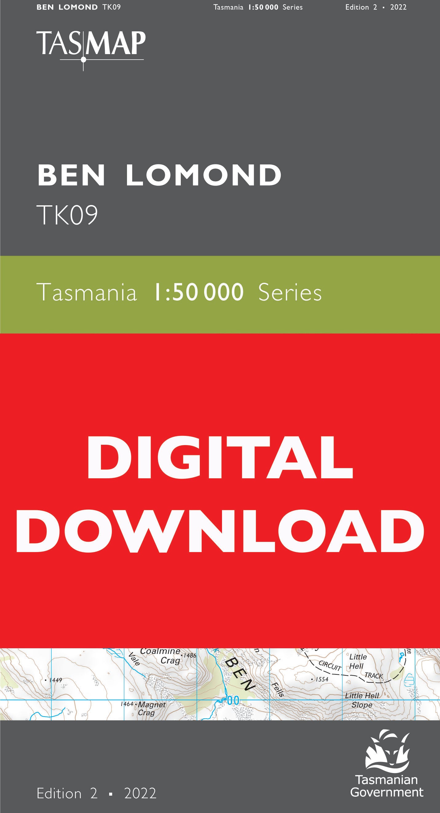 Cover of digital Ben Lomond TK09 1:50 000 Series map