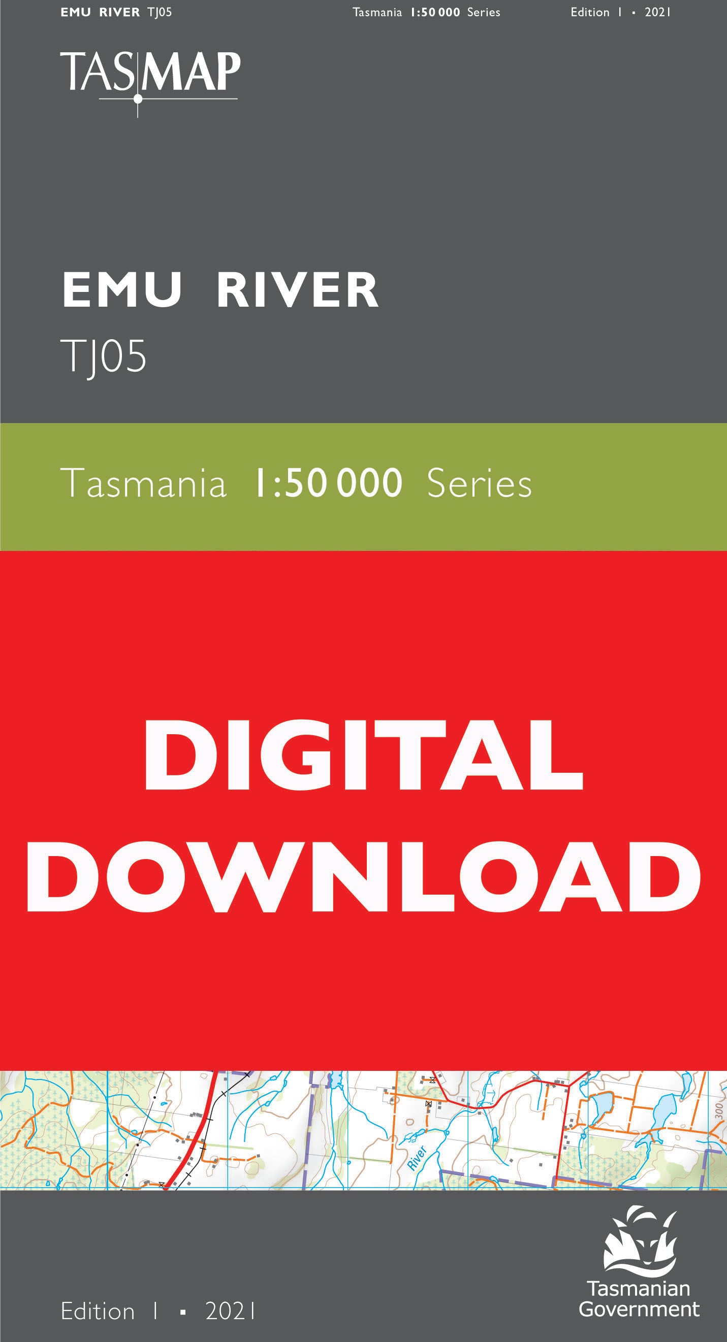 Cover of digital Emu River TJ05 1:50 000 Series map