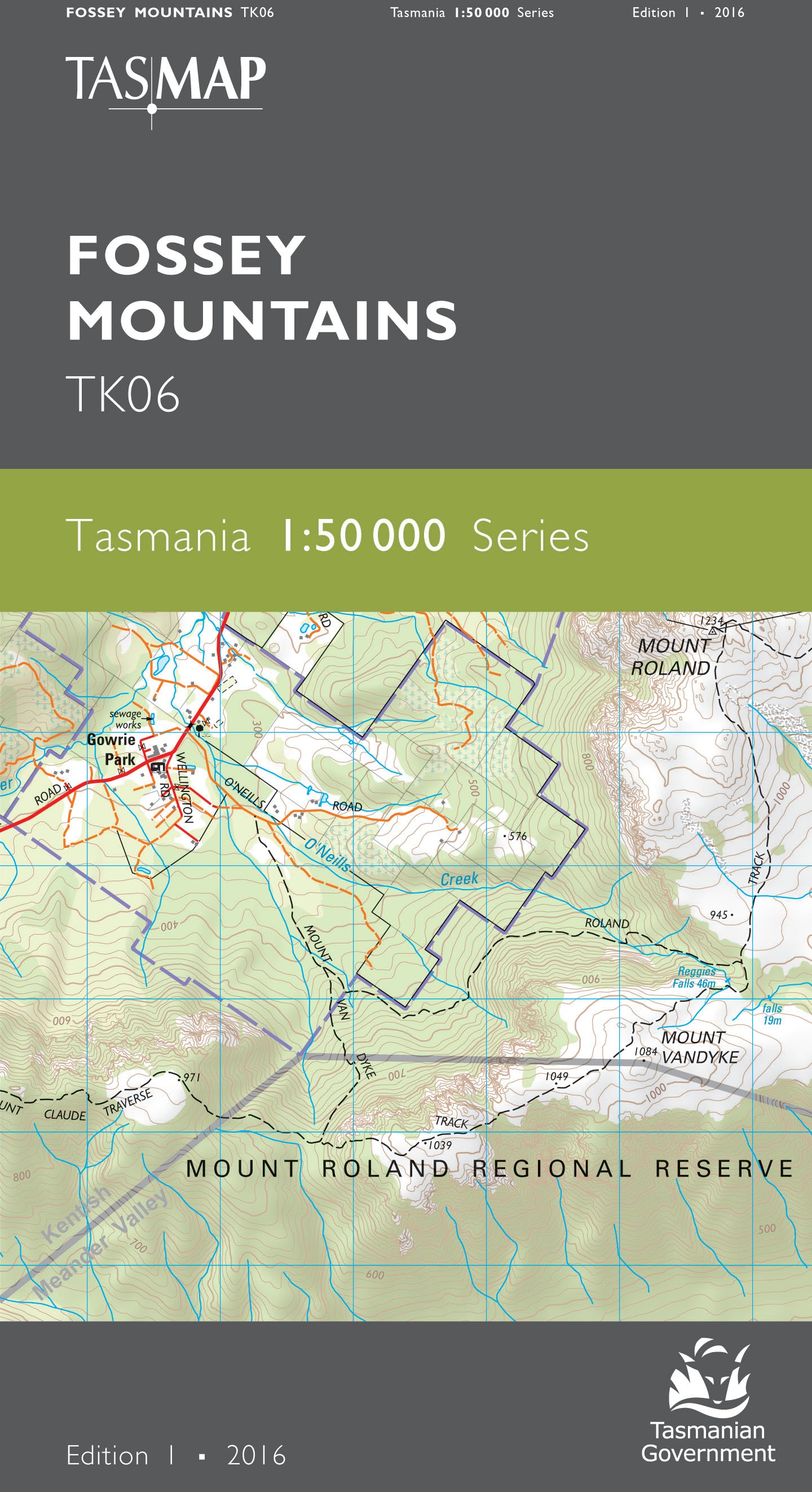 Cover of Fossey Mountains TK06 1:50 000 Series map
