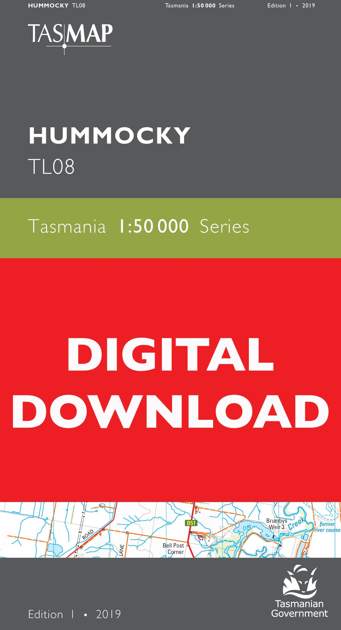 Cover of digital Hummocky TL08 1:50 000 Series map