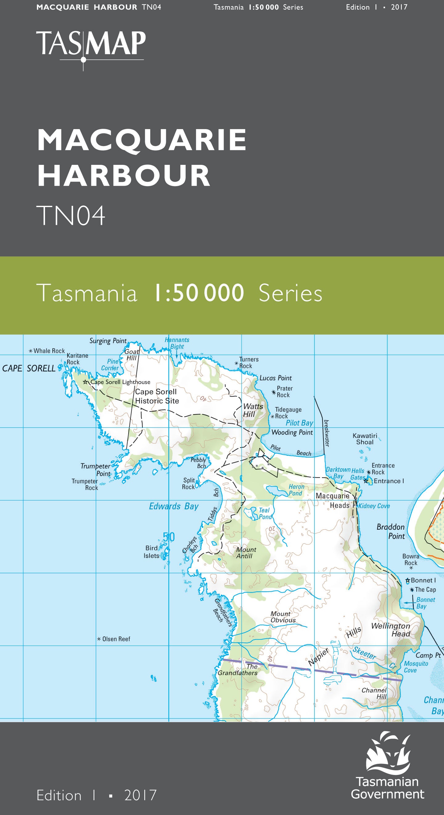 Cover of Macquarie Harbour TN04 1:50 000 Series map