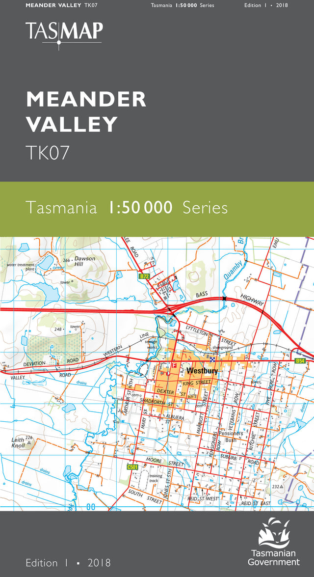 Cover of Meander Valley TK07 1:50 000 Series map
