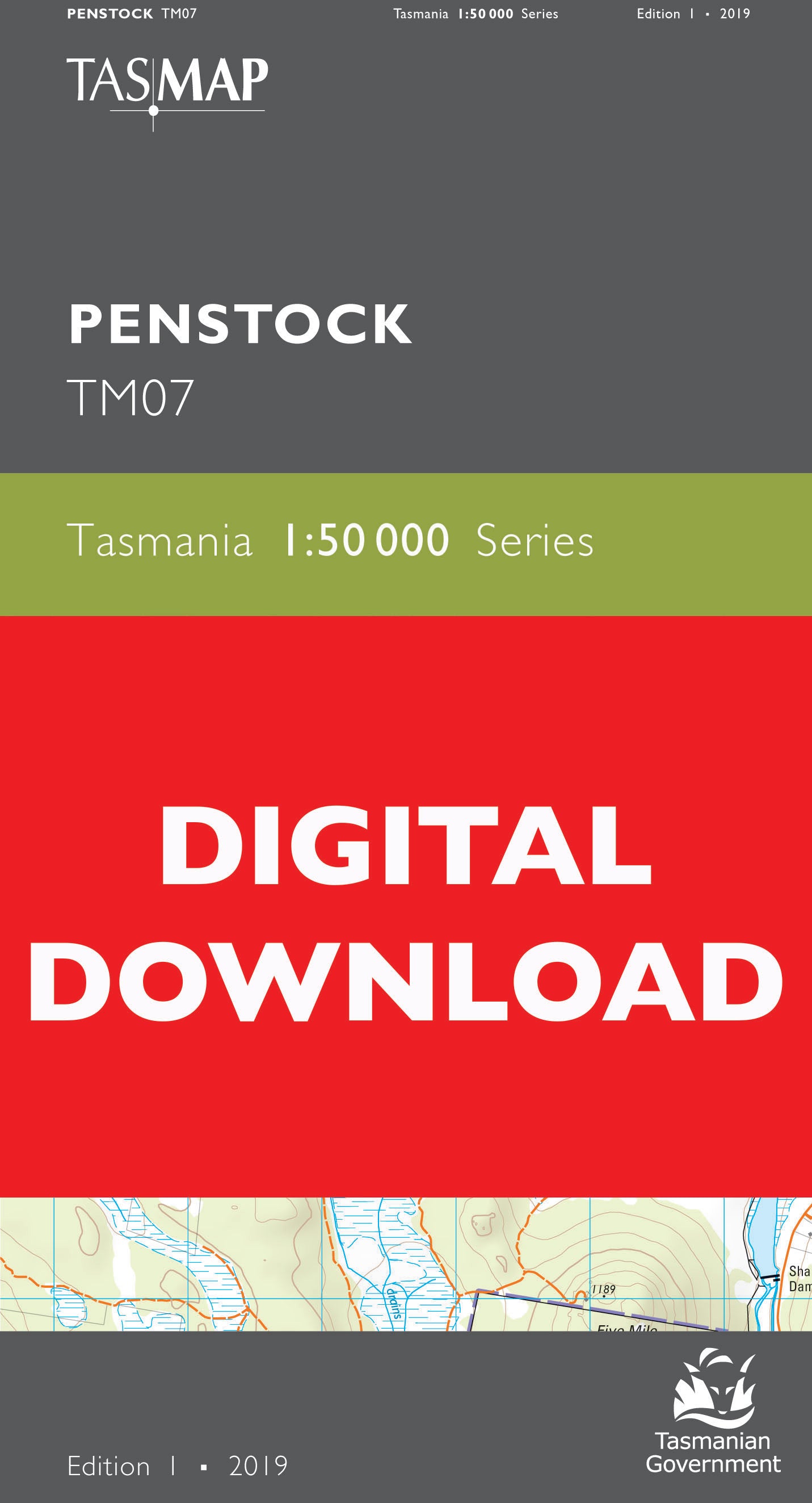 Cover of digital Penstock TM07 1:50 000 Series map