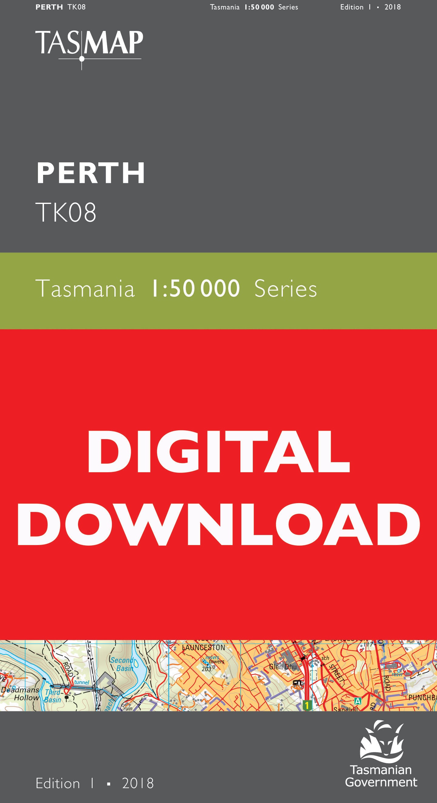 Cover of digital Perth TK08 1:50 000 Series map