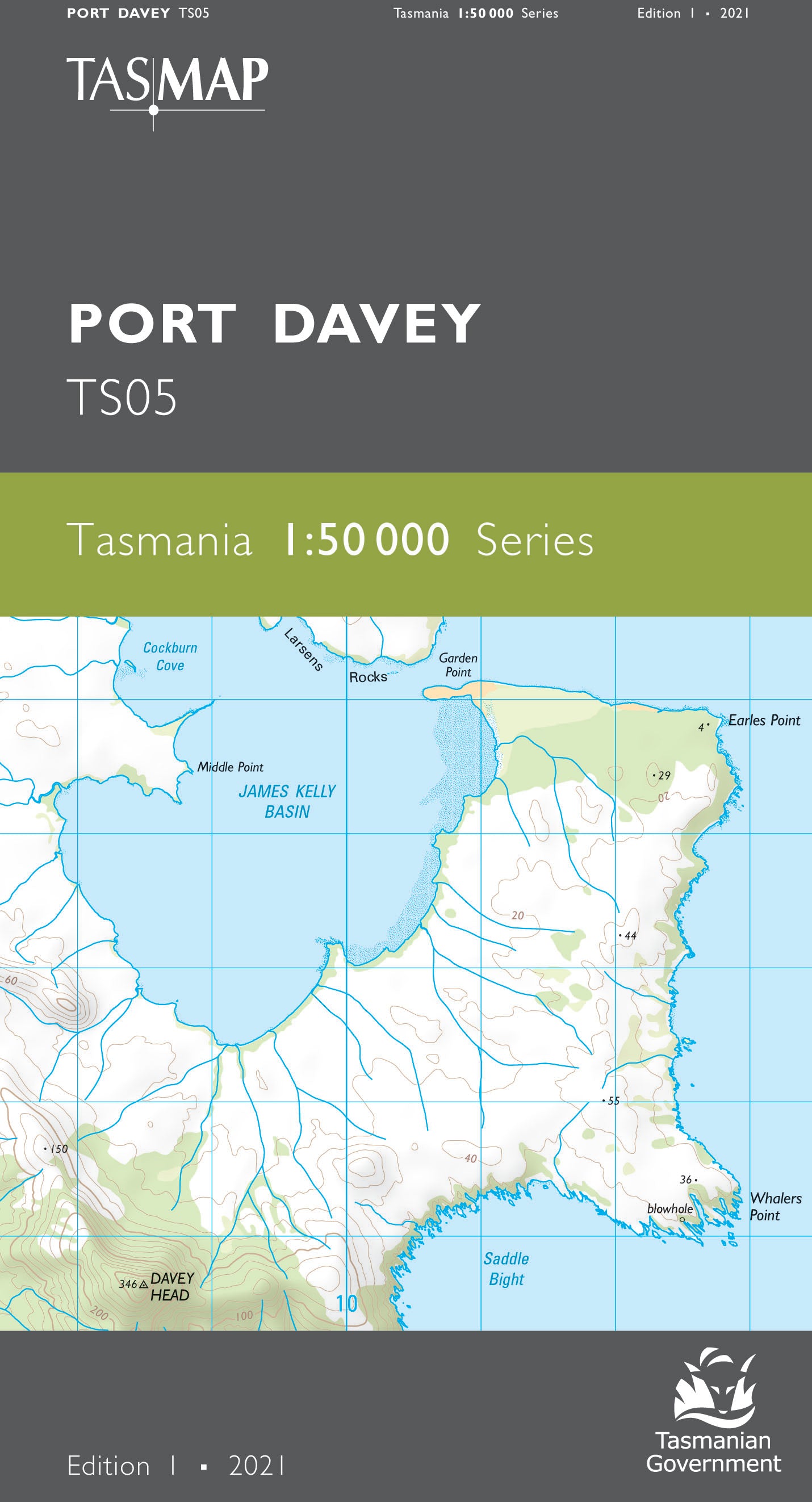 Cover of Port Davey TS05 1:50 000 Series map