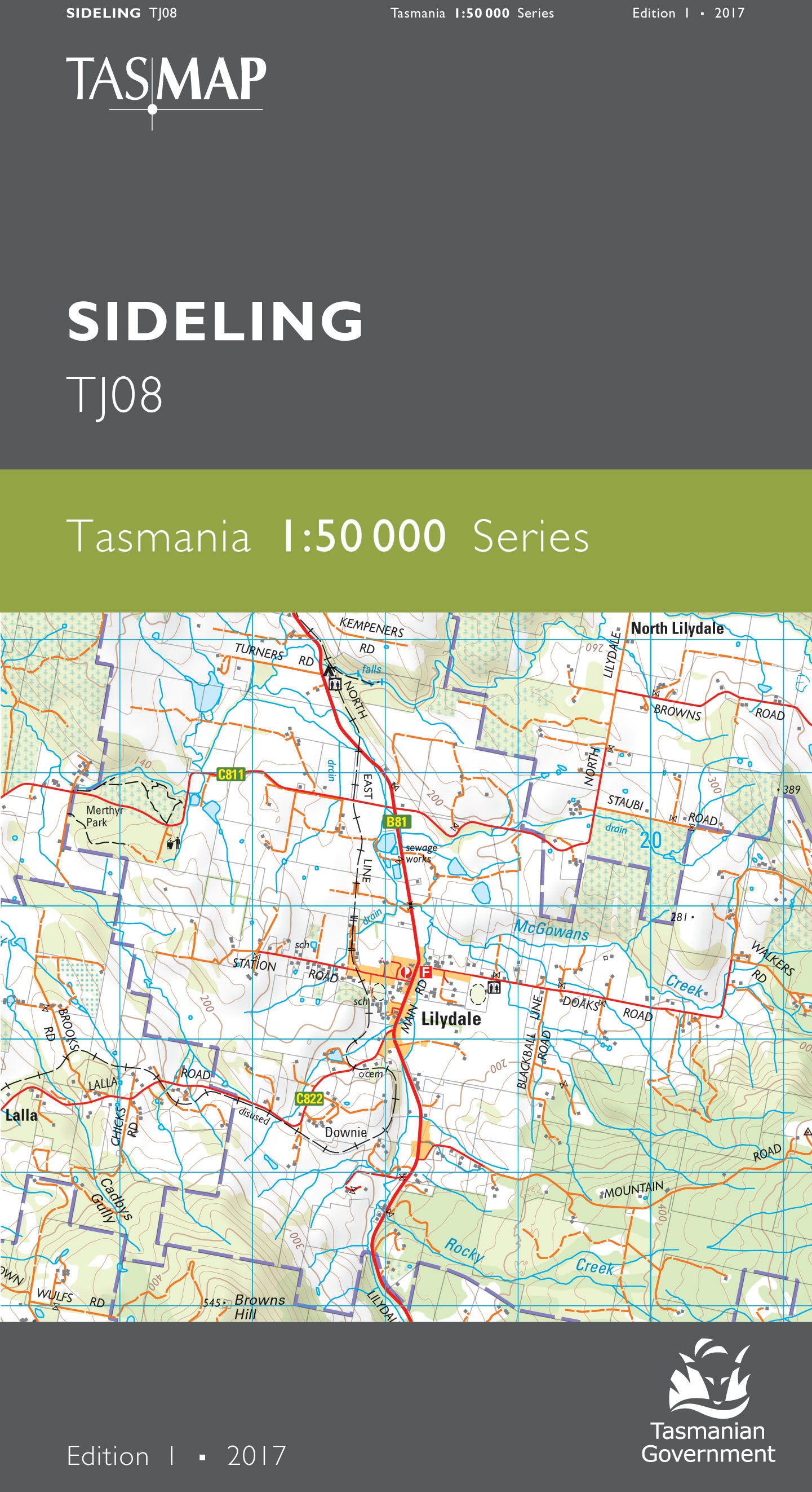 Cover of Sideling TJ08 1:50 000 Series map