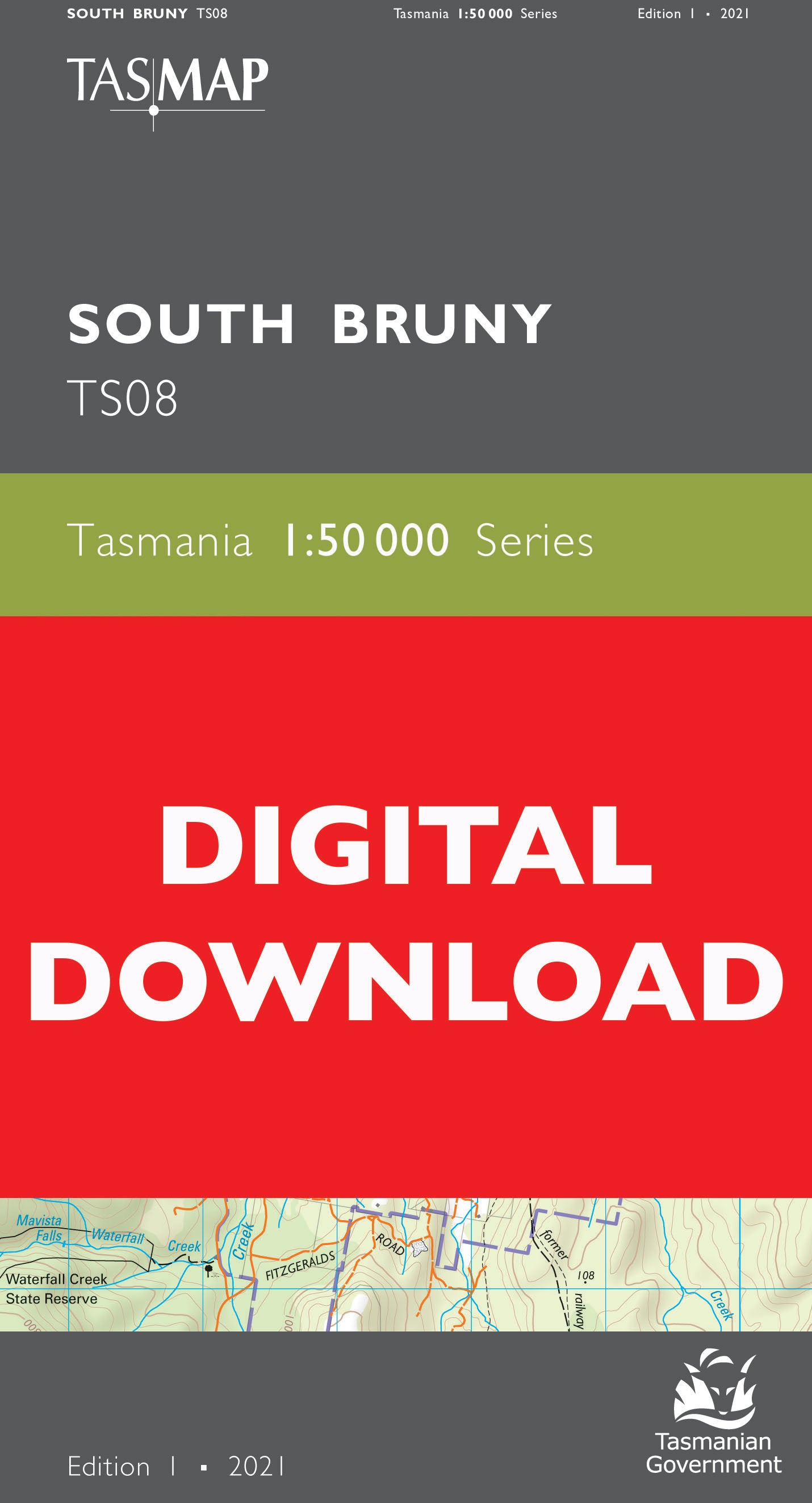 Cover of digital South Bruny TS08 1:50 000 Series map