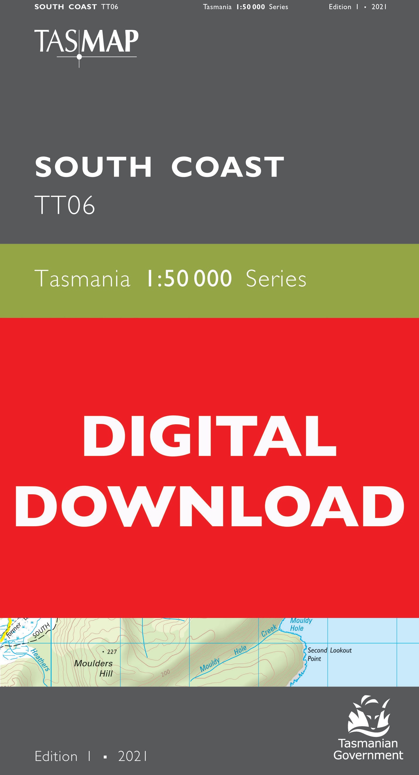 Cover of digital South Coast TT06 1:50 000 Series map