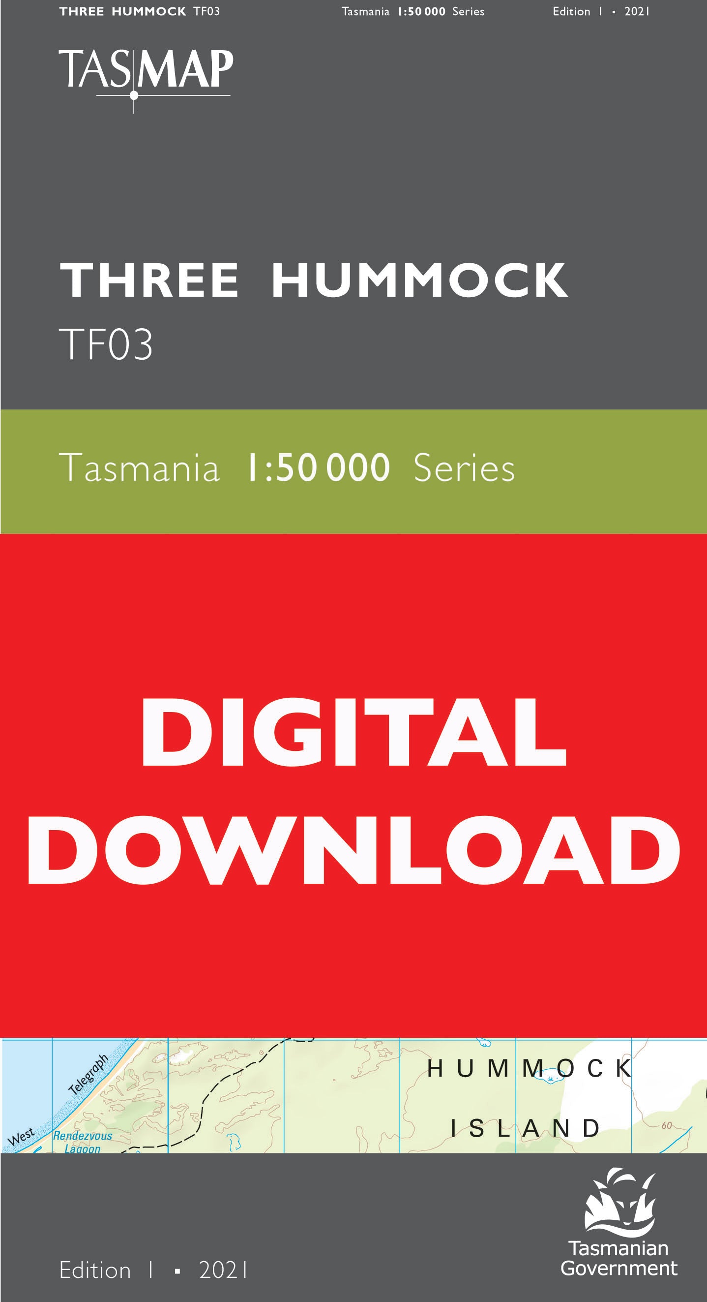 Cover of digital Three Hummock TF03 1:50 000 Series map