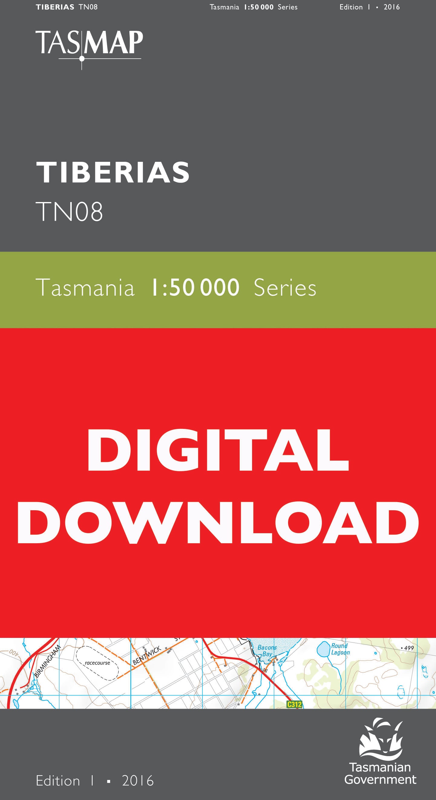Cover of Digital Tiberias TN08 1:50 000 Series map
