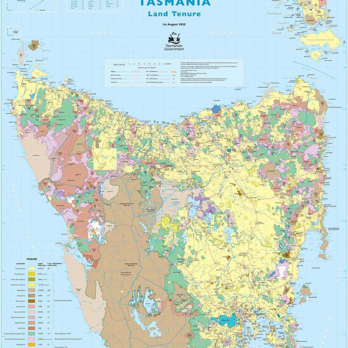 Tasmania Land Tenure Map – TASMAP