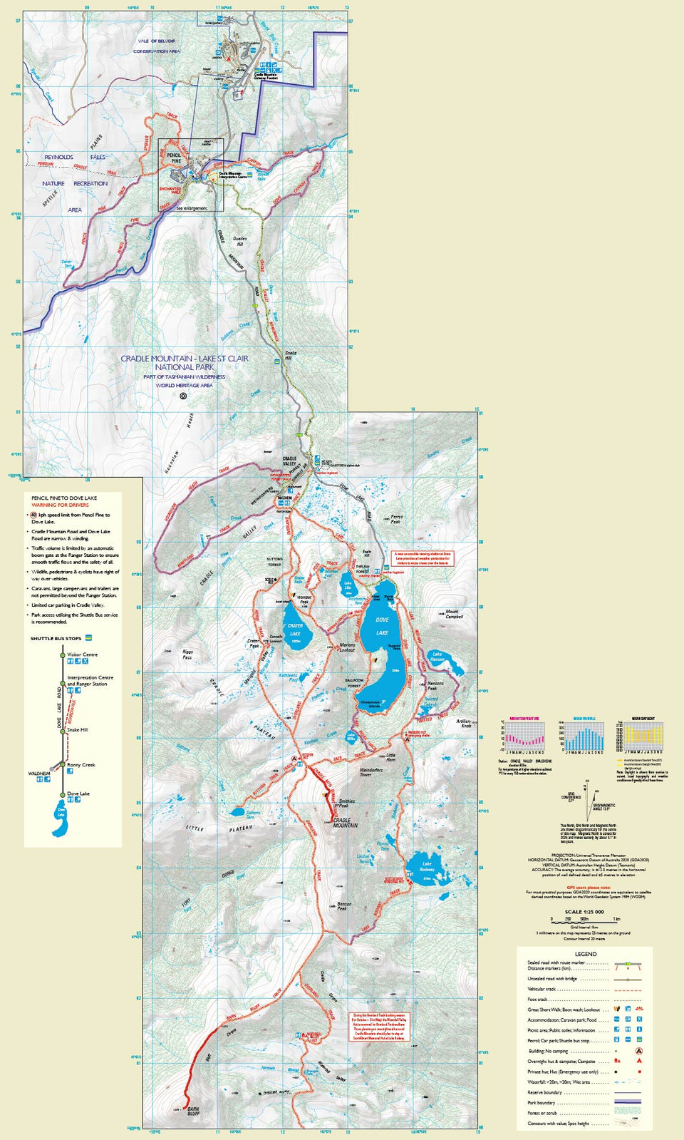 Cradle Mountain Day Walk Map – TASMAP