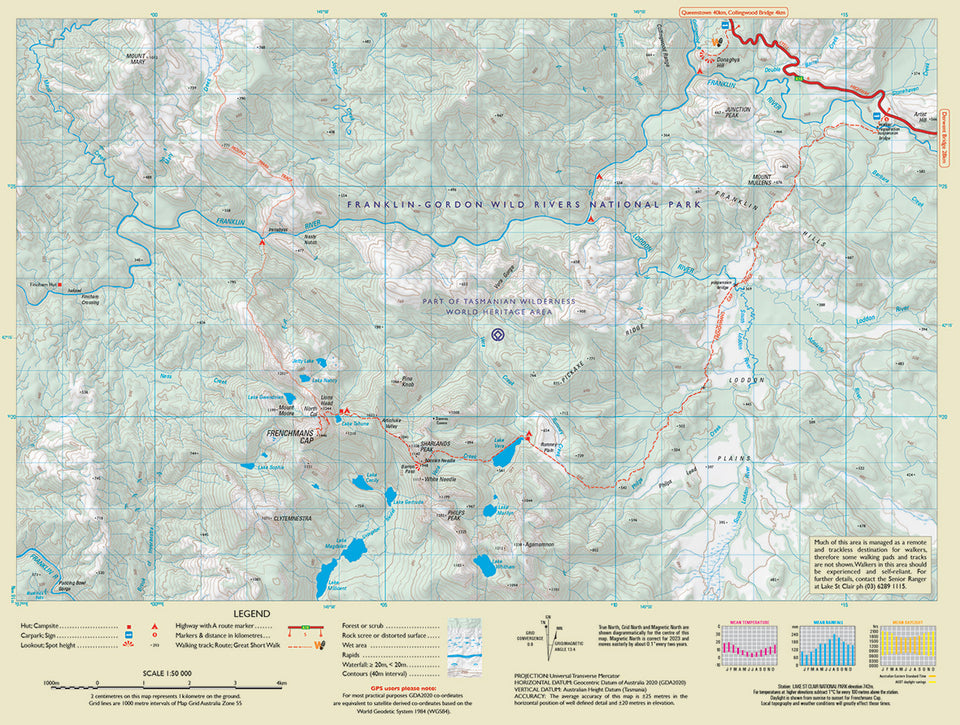 Frenchmans Cap Walk Map – TASMAP