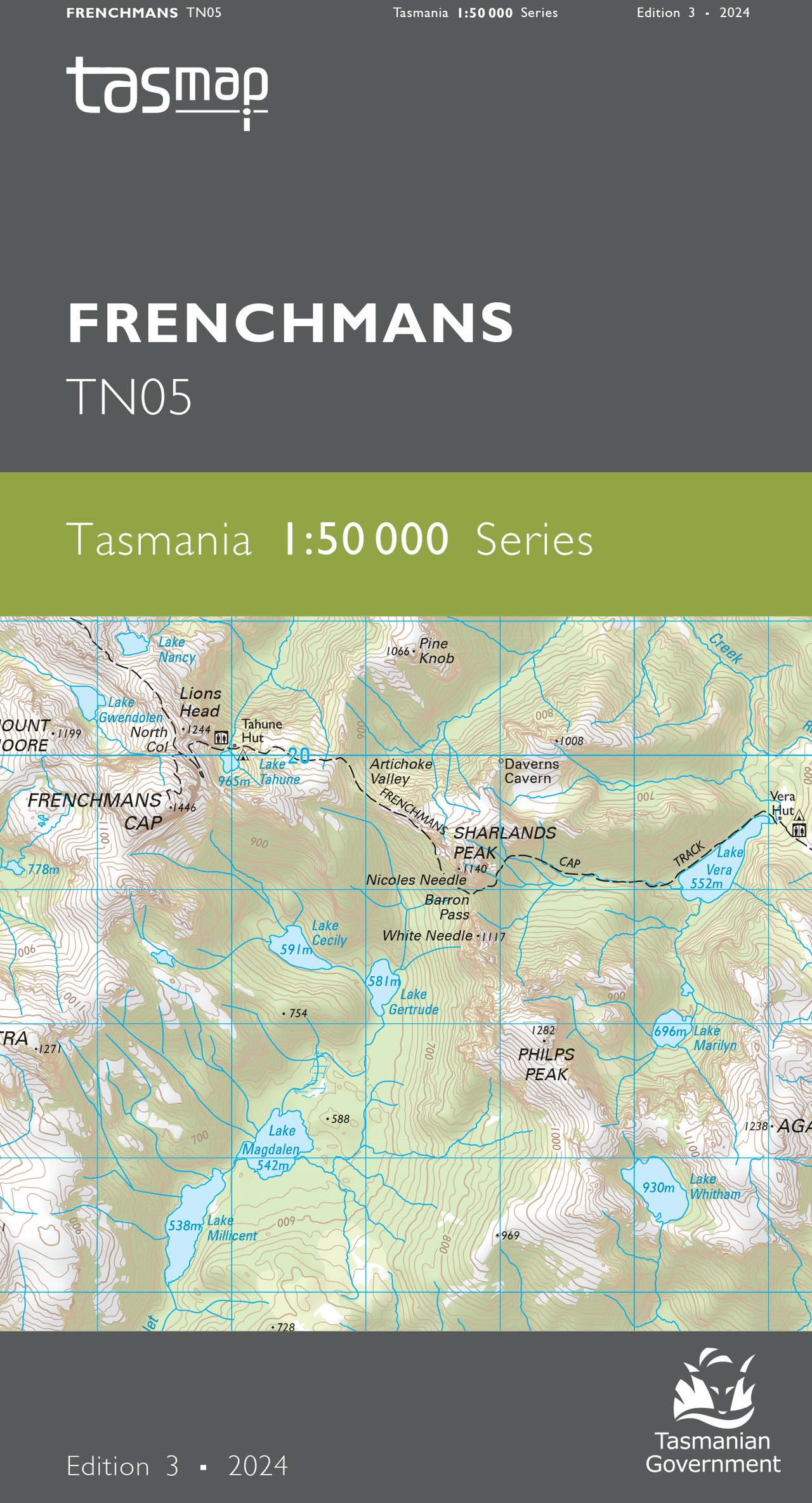 Frenchmans 1:50000 Topographic Map – TASMAP