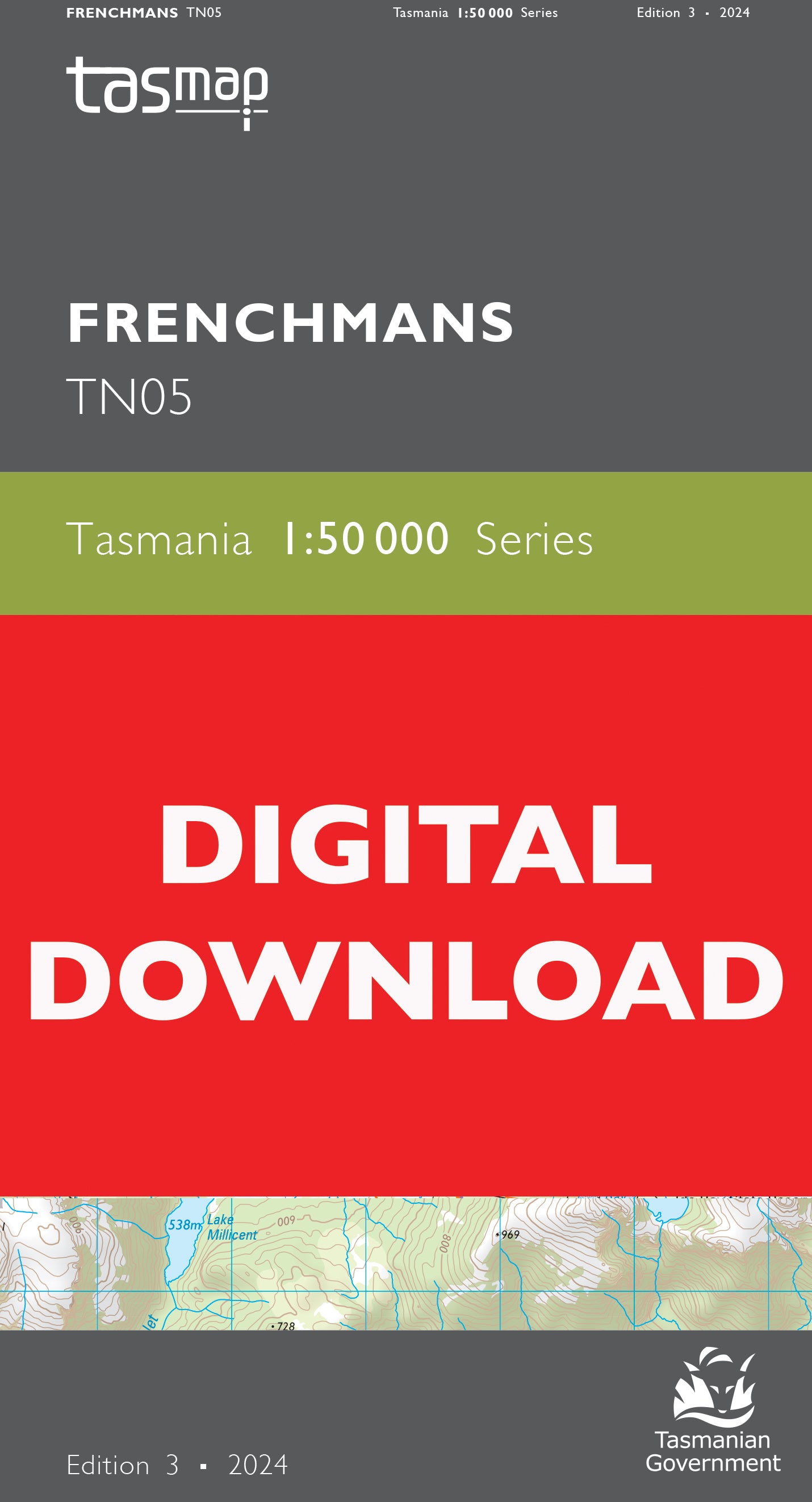 Cover of digital Frenchmans TN05 1:50 000 Series map