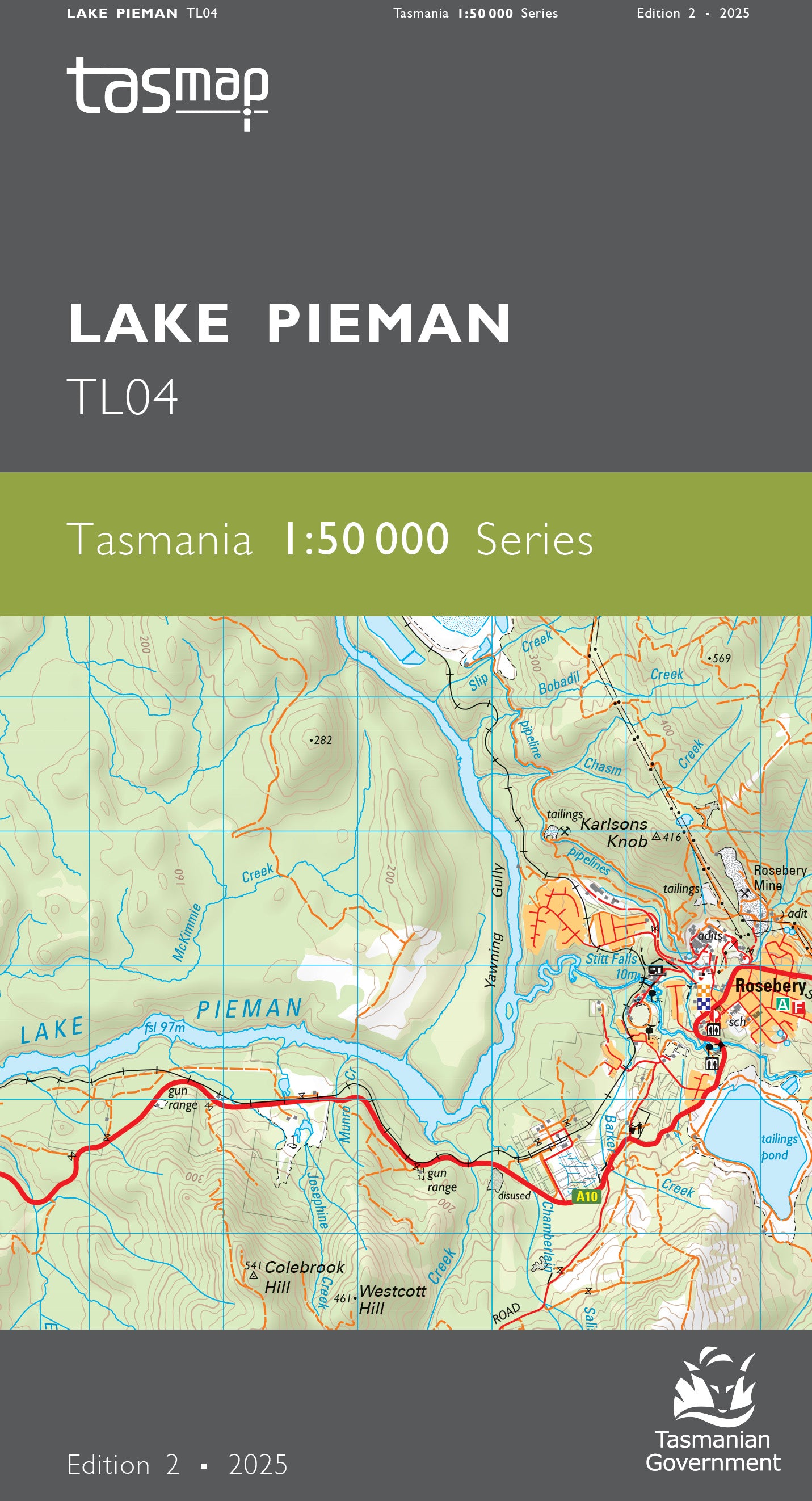 Lake Pieman 1:50000 Topographic Map