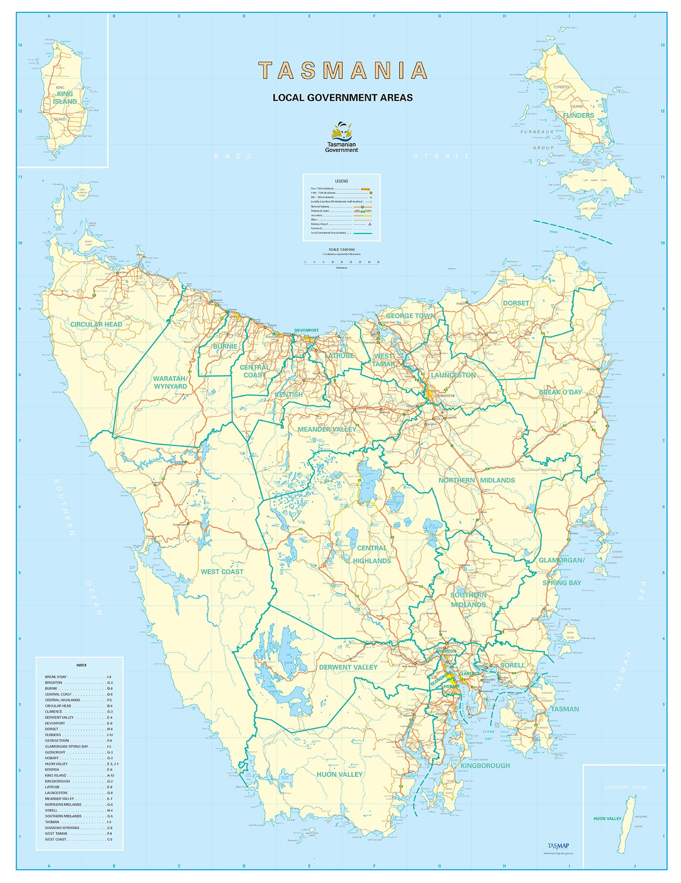 Tasmania Local Government Areas