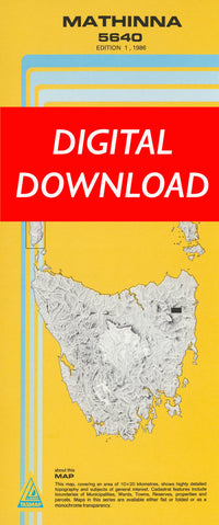 Cover of digital Mathinna 5640 1:25 000 map
