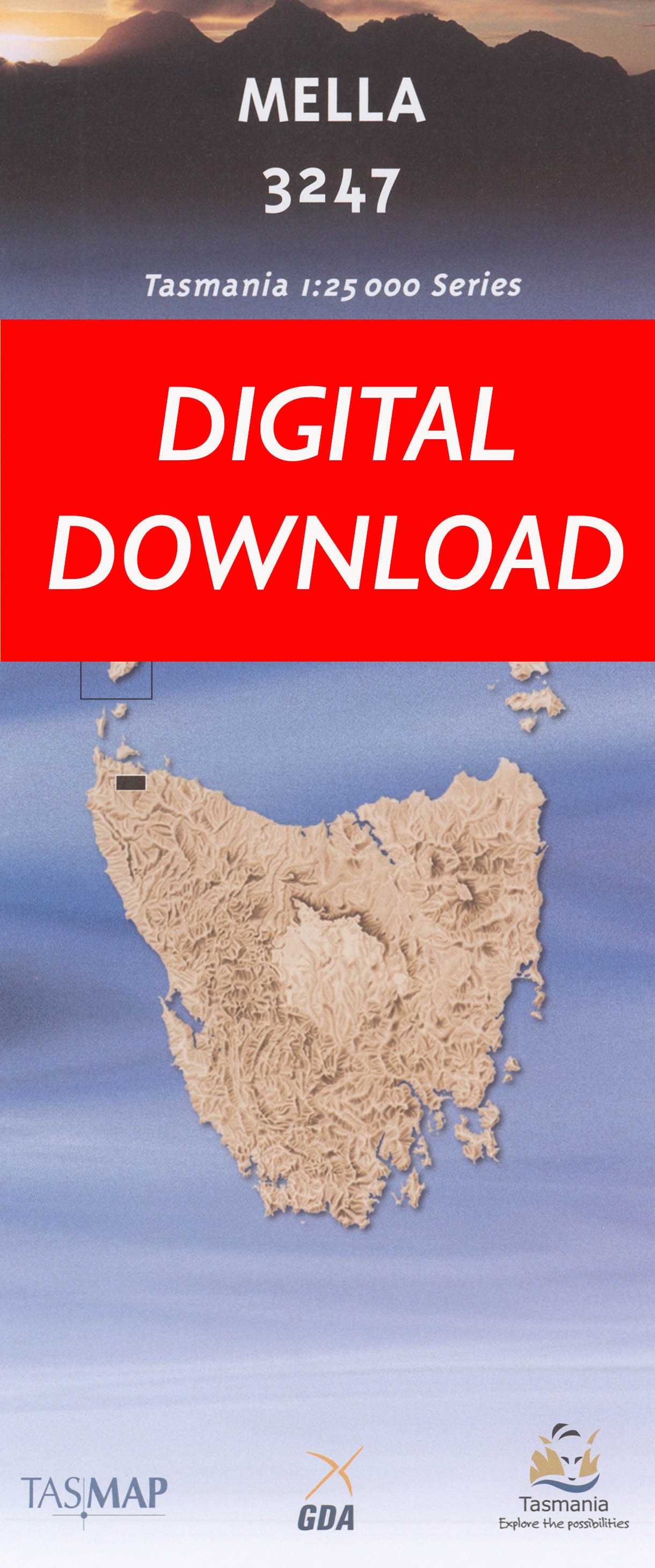 Cover of digital Mella 3247 1:25 000 map