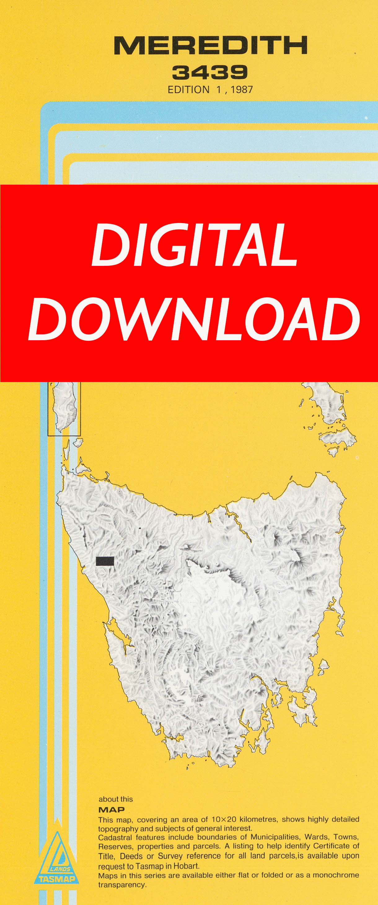 Cover of digital Meredith 3439 1:25 000 map
