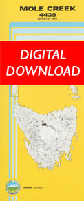 Cover of digital Mole Creek 4439 1:25 000 map