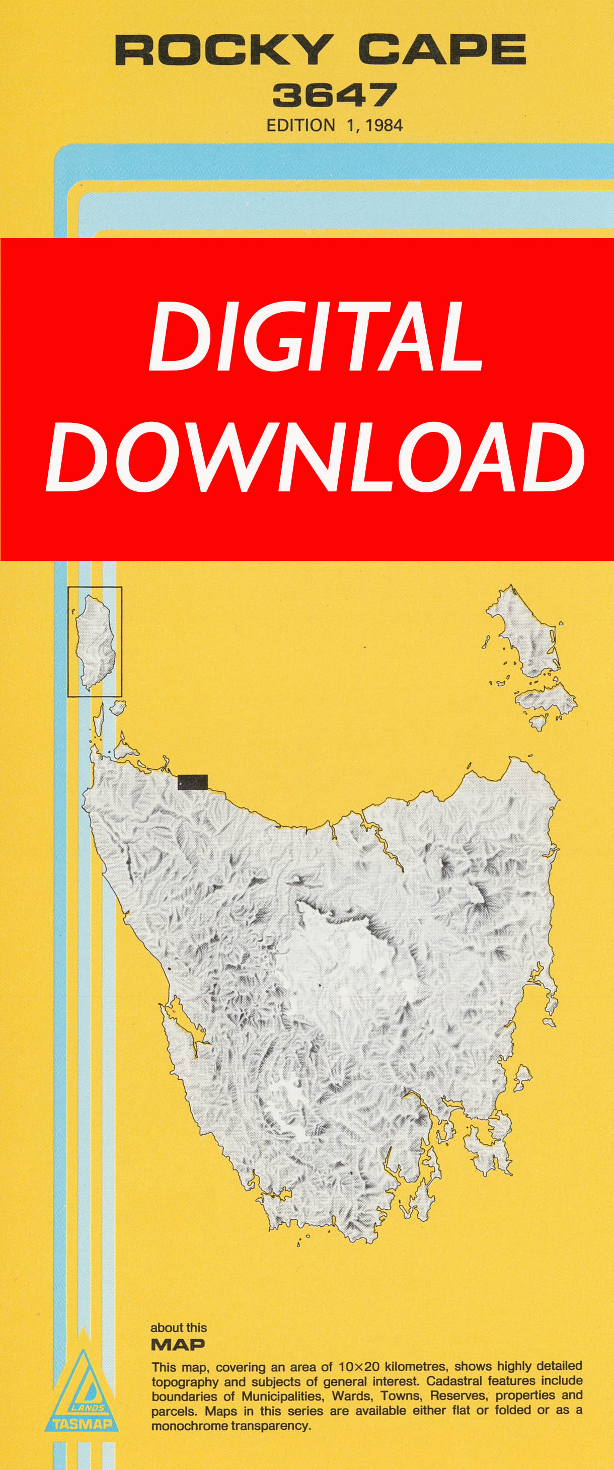 Cover of digital Rocky Cape 3647 1:25 000 map