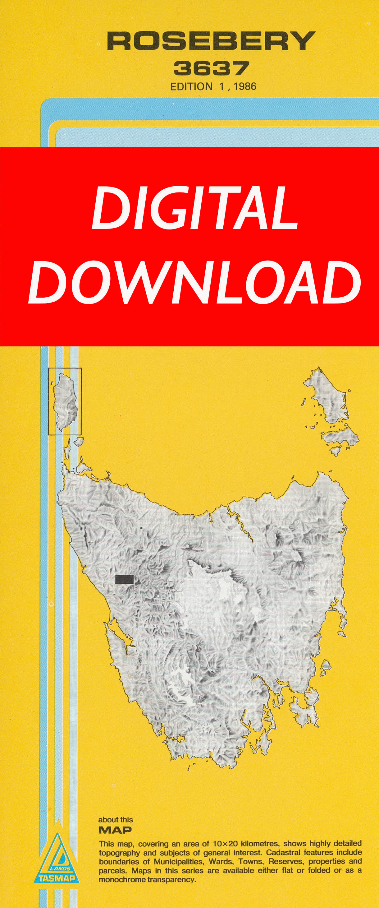 Cover of digital Rosebery 3637 1:25 000 map