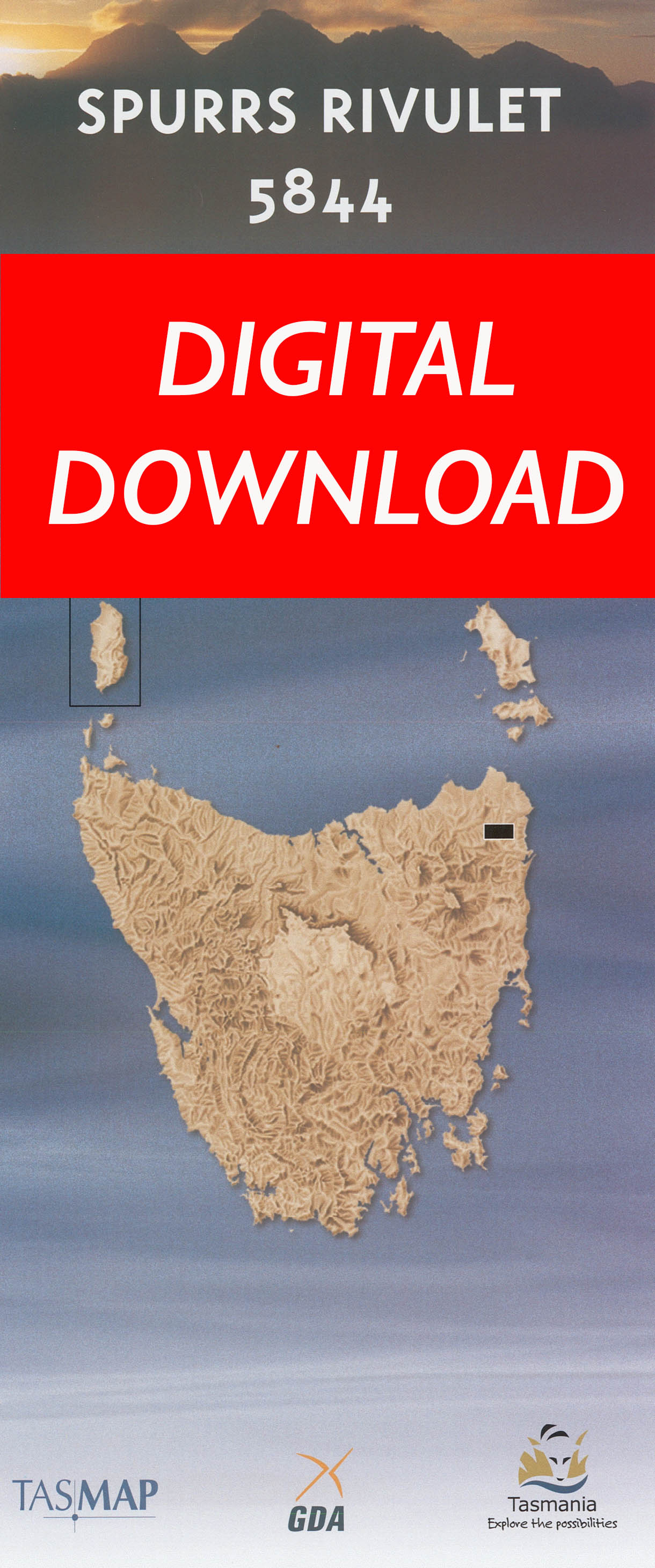 Cover of digital Spurrs Rivulet 5844 1:25 000 map