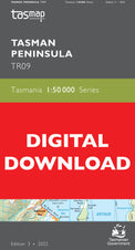 Cover of digital Tasmanian Peninsula TR09 1:50 000 Series map