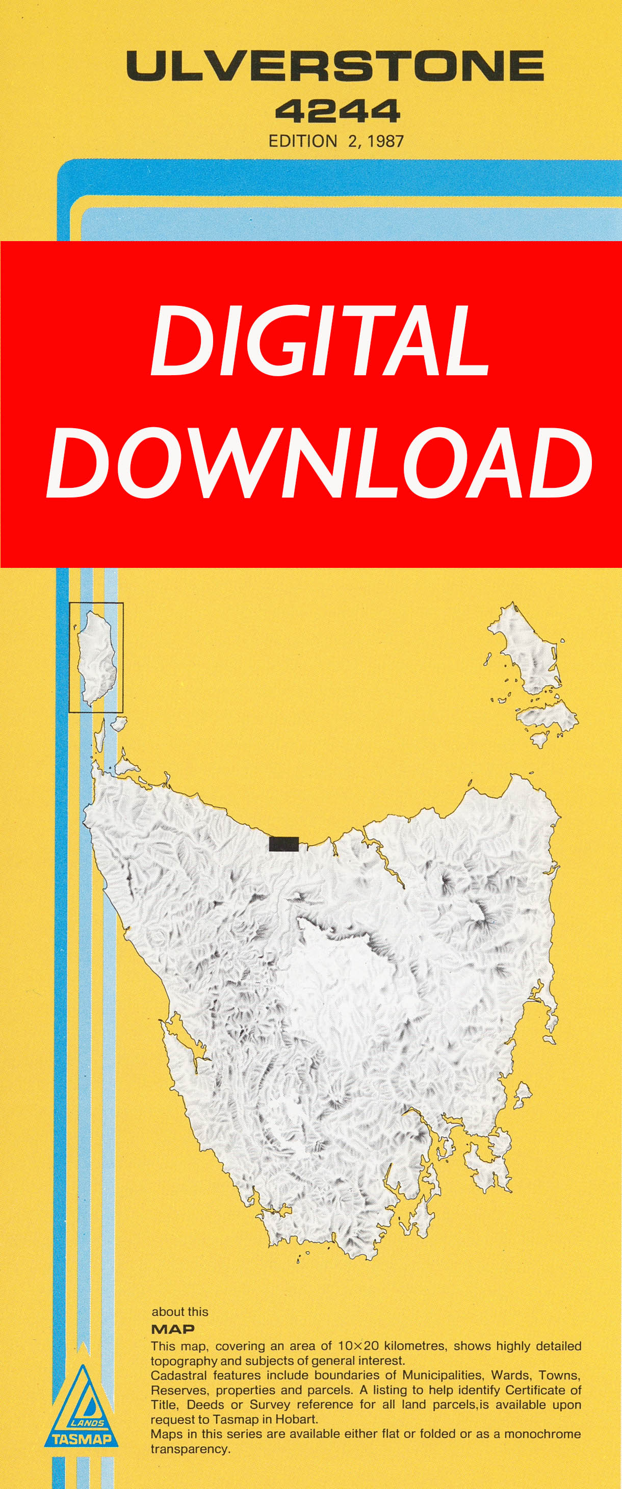Cover of digital Ulverstone 4244 1:25 000 map