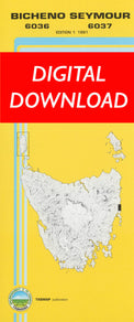 Cover of digital Bicheno Seymour 6036-6037 1:25 000 map