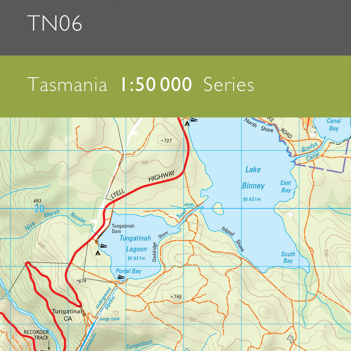 King William 1:50000 Topographic Map – TASMAP